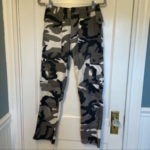 Gray Camo Cargo Pants